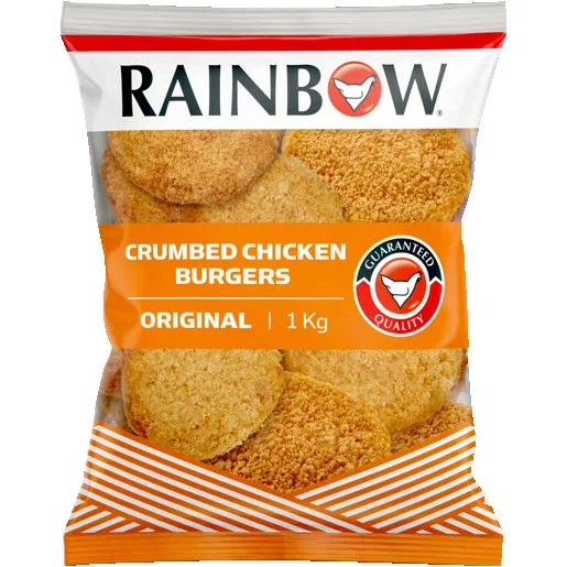 Rainbow Frozen Original Crumbed Chicken Burgers 1kg