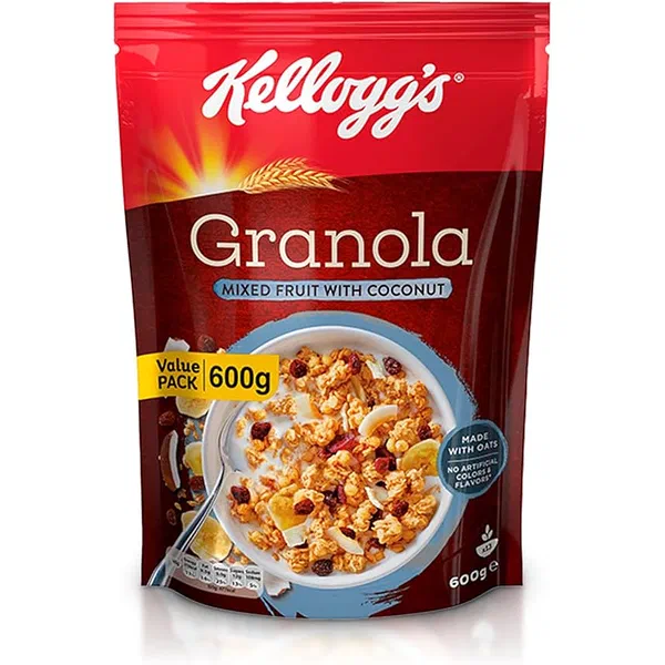 KELLOGG'S FRUIT AND COCONUT GRANOLA FAMILY VALUE PACK 600G