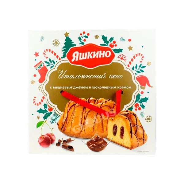 Торт Яшкино вишня-шоколад бисквитный 500г Gl