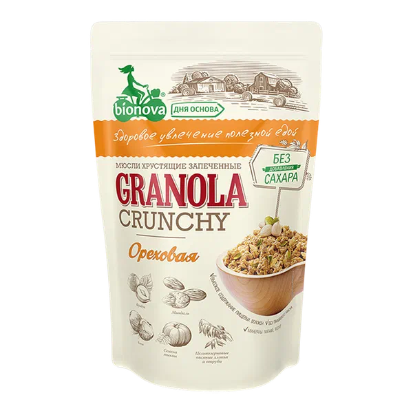 BIONOVA Crunchy жаңгак мюсли 400г