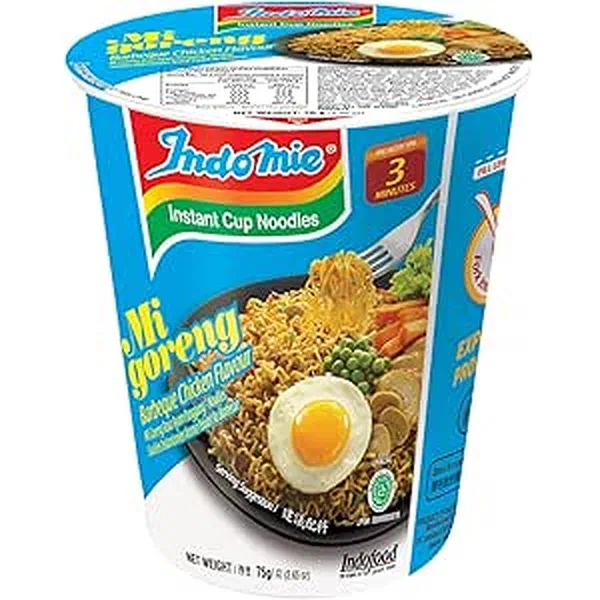 INDOMIE FRIED BBQ CHICKEN FLAVOR INSTANT NOODLE CUP 75G