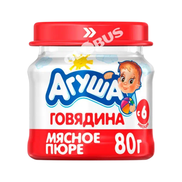 Пюре дет. Агуша мясн.гов.6,2% с 6мес. 80г ст/б ВБД