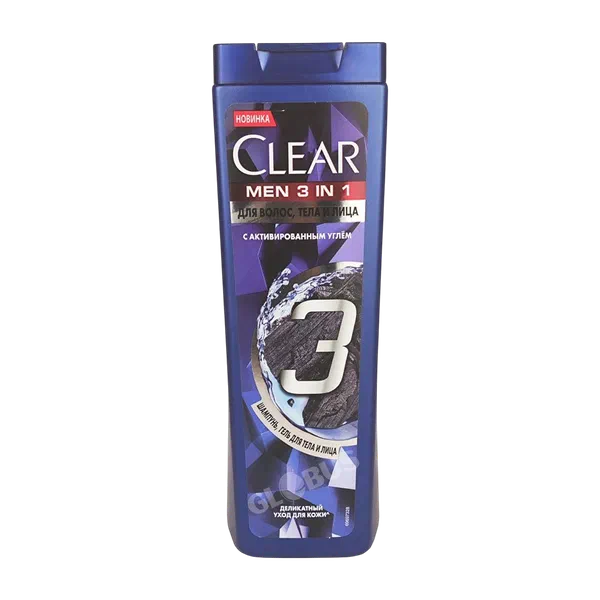 Шампунь-гель д/душа UN Clear 3в1 380мл