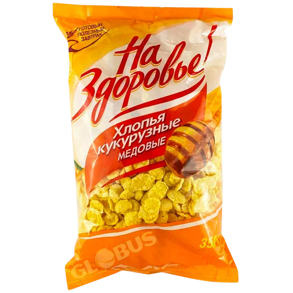 Хлопья кукуруз На здоровье медовые 350г м/уп