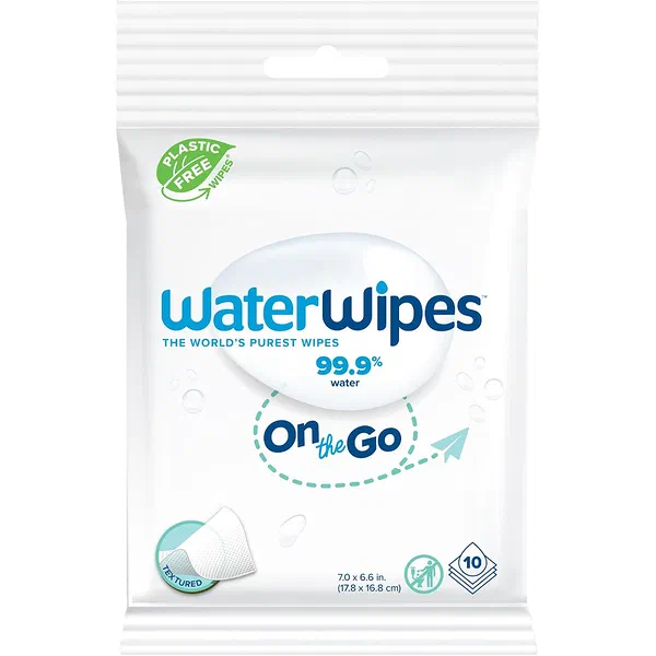 WATERWIPES ON-THE-GO PURE WATER WIPES 10-COUNT TRAVEL PACK