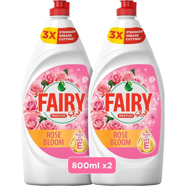 FAIRY ROSE SCENTED HIGH-PERFORMANCE DISHWASHING LIQUID 2X800ML