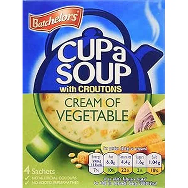 BATCHELORS CUP-A-SOUP CREAM OF VEGETABLE SAVORY MIX 122G
