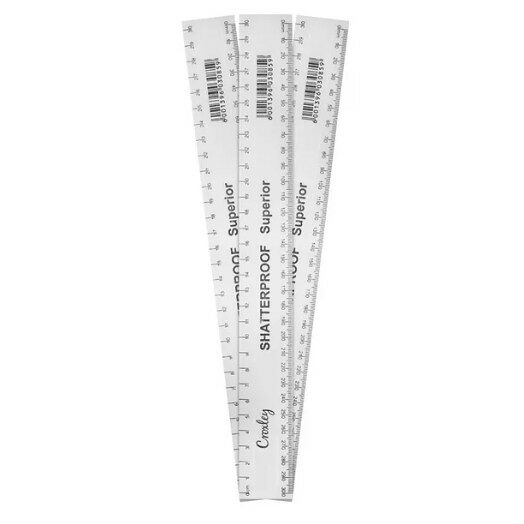 Croxley 30cm Ruler Clear 3-Pack