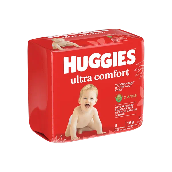 Салфетки влажн Huggies Ultra Comfort детск 168шт