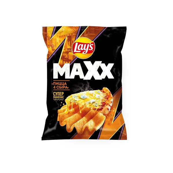 Lay's MAXX 4 сырдуу пицца чипсылары 100г п/п