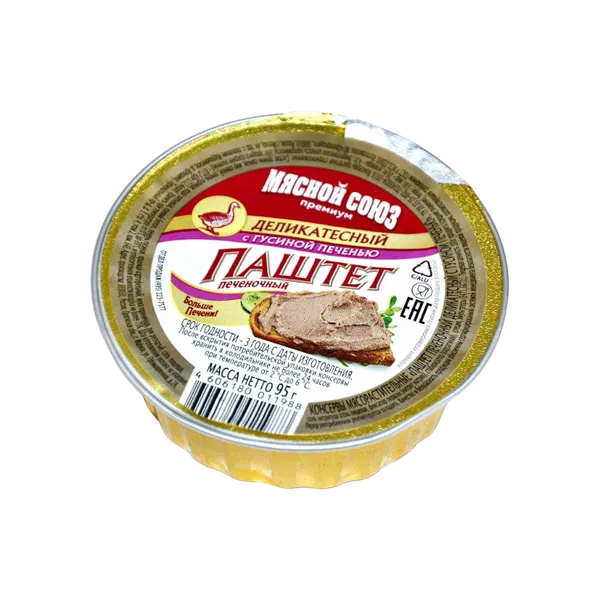 Паштет Мясной Союз деликат.из гусин.печ. 95г ал/б РЦ