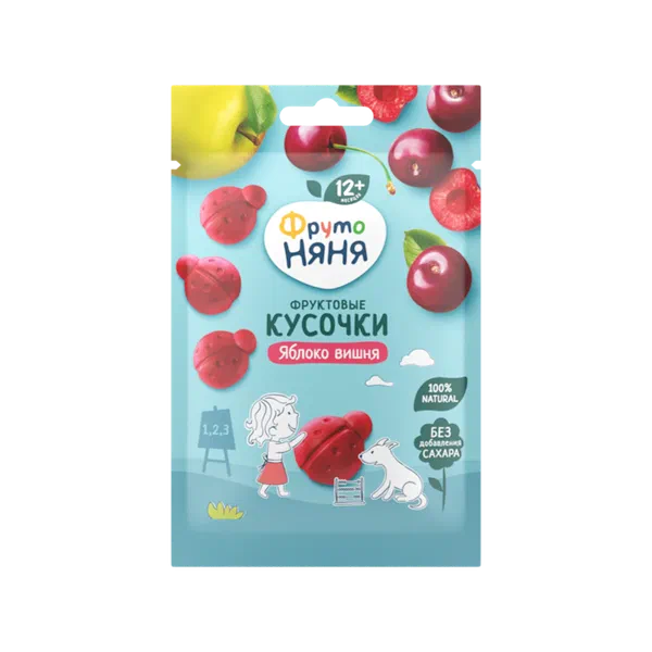 Десерт дет. Фруто Няня фрукт. кусочки ябл/виш 15г