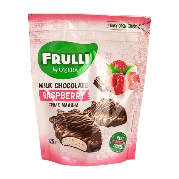 Конфеты шок. O'Zera суфле малина 125г