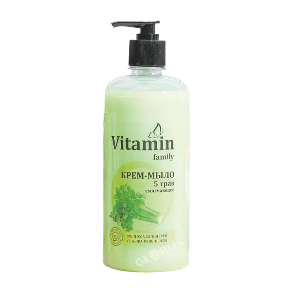 Мыло-крем Vitamin family 5 трав смягчающ 650мл