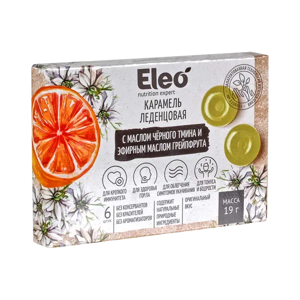 Леденцы ELEO масло черн.тмин/эфирн.масло грейпфр. 19г НВ