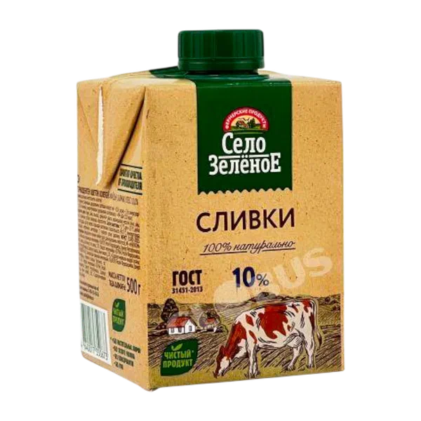 Сливки Село Зеленое 10% 500мл т/п РЦ