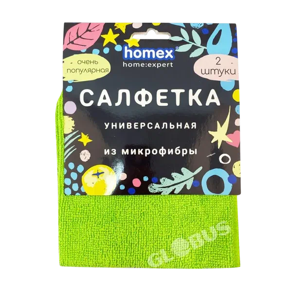Homex Универсал микрофибер салфетка 30x30см 2 даана