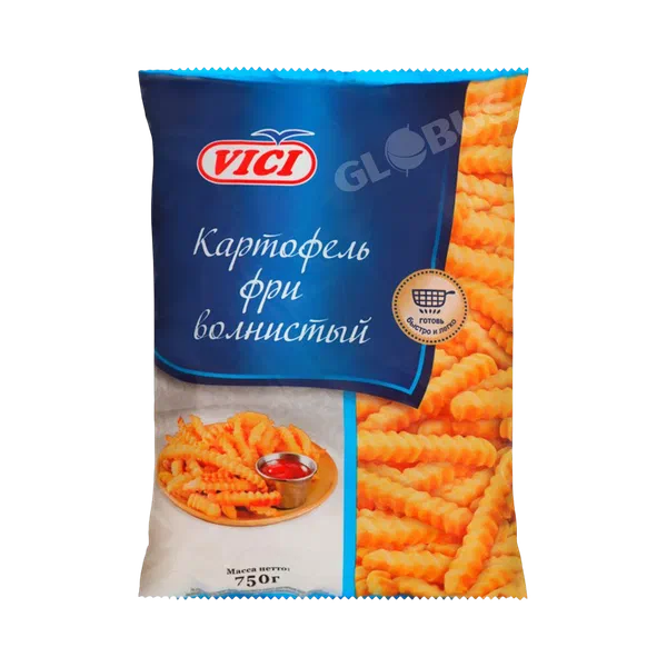 Картофель Фри Vici заморож волнис. 12*12мм 750г