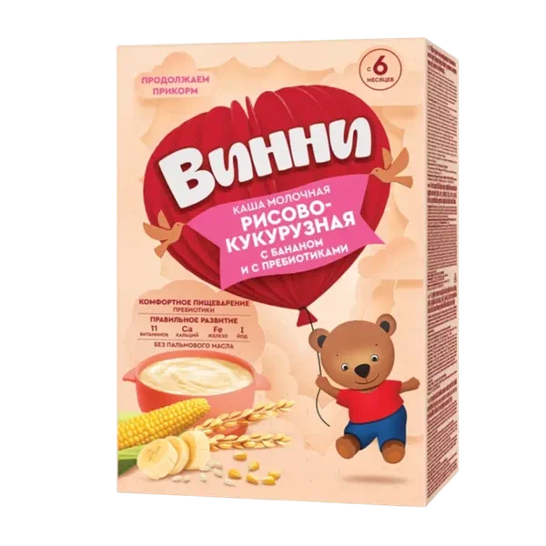 Каша дет. Винни рис/кукур/бан. с 6мес 200г