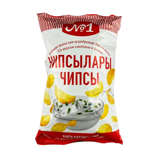 Чипсы №1 сметана/зелень 140г PL1