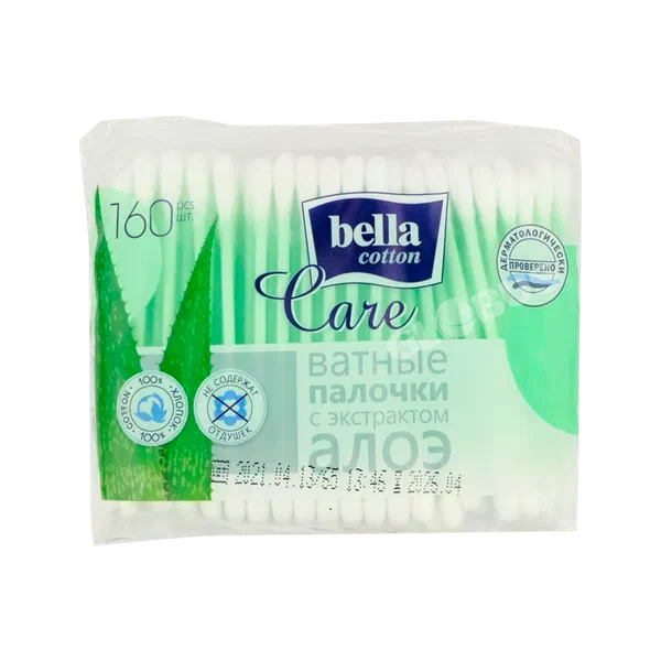 Палочки ватн Bella Care алоэ 160шт м/у