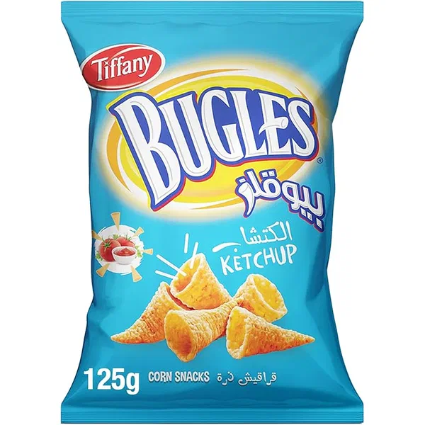 BUGLES KETCHUP FLAVORED TANGY CORN SNACKS 125G