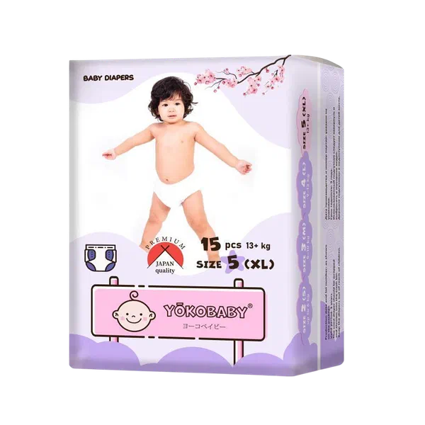 Подгузники детск Yokobaby 5 XL 15шт