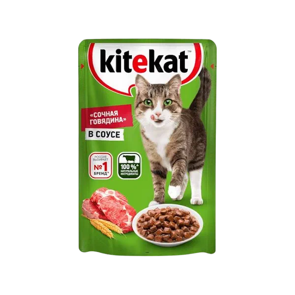 Kitekat говядина в соусе мышык азыгы 85г