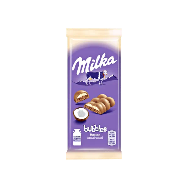 Шоколад Milka Bubbles мол. пористый кокос 97г KraftFoods