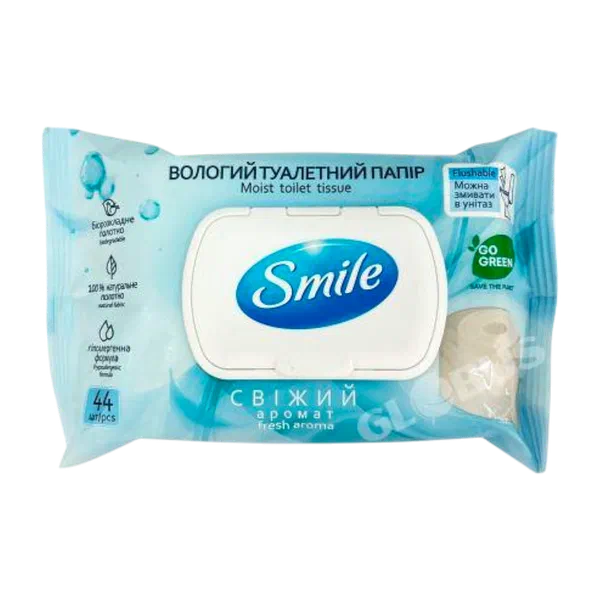 Бумага туал влажн Smile 44шт