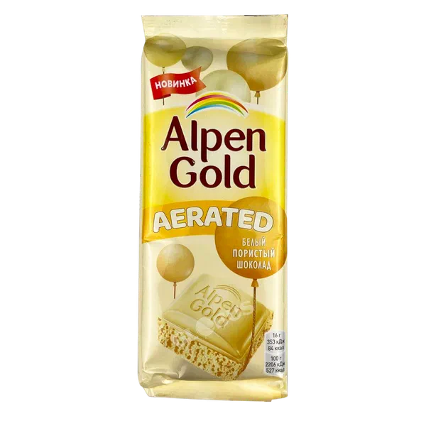 Шоколад Alpen Gold пористый белый 80г