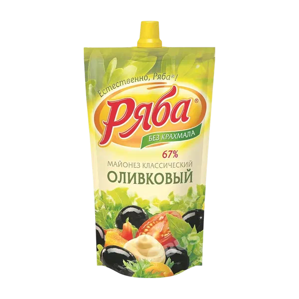 Майонез Ряба оливковый 67% 390г