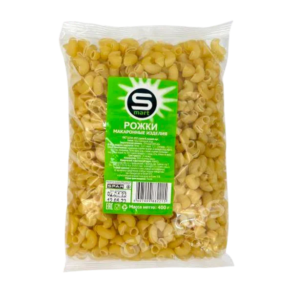 Макароны SMART рожки 400г ф/п SPR1