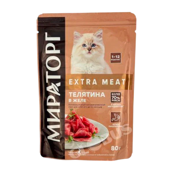 Корм д/котят Winner телятина в желе 80г