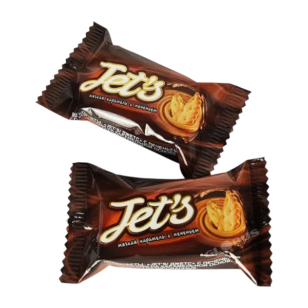 Конфеты шок. Jet's карамель/печенье вес 