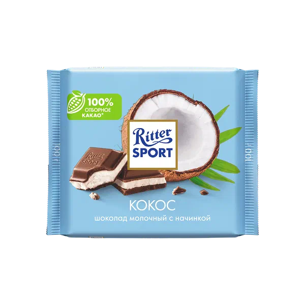 Ritter Sport кокостуу шоколад 100г 