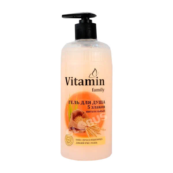 Гель д/душа Vitamin family 5 злаков питат. 650мл