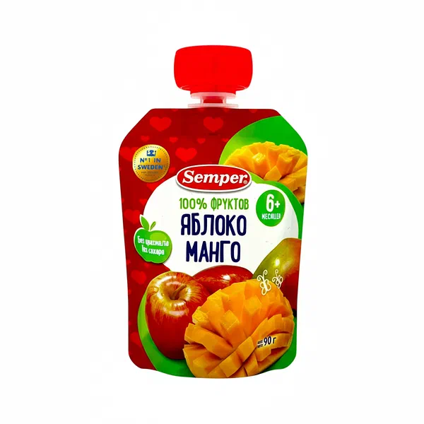 Semper алма манго пюреси 90гр д/п