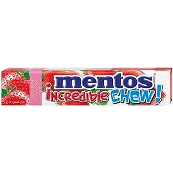 MENTOS INCREDIBLE STRAWBERRY FLAVORED CHEWY CANDY 45G