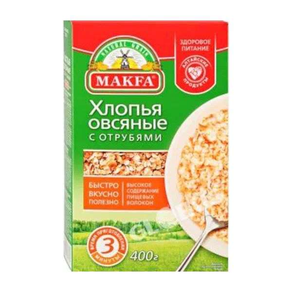 Хлопья Макфа овсян. с отруб. 400г