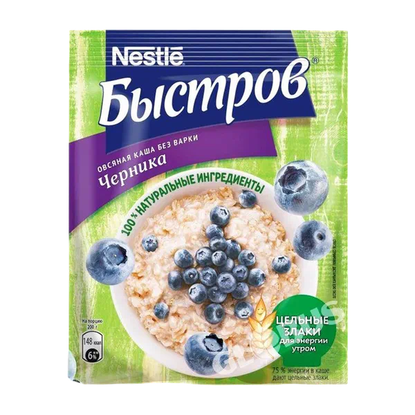 Каша Быстров овсян с черникой 40г