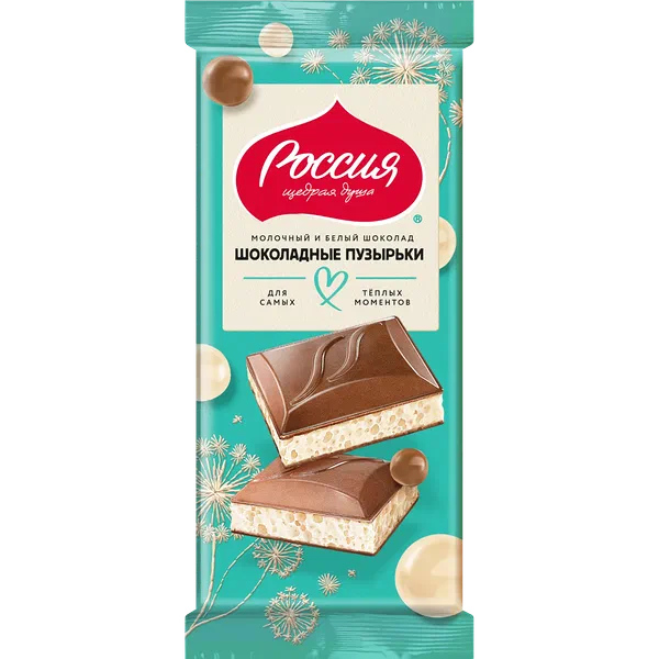 Россия суттуу ак шоколады 70г