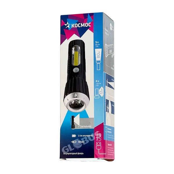 Фонарик ручн Космос KOS114Lit 1Вт+2Вт Li-ion18650 1000mAh