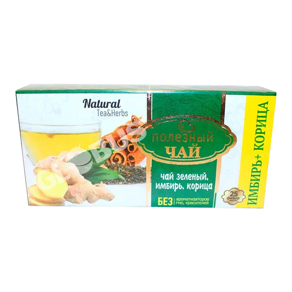 Чай Полезный Имбирь/Корица зел 25пак