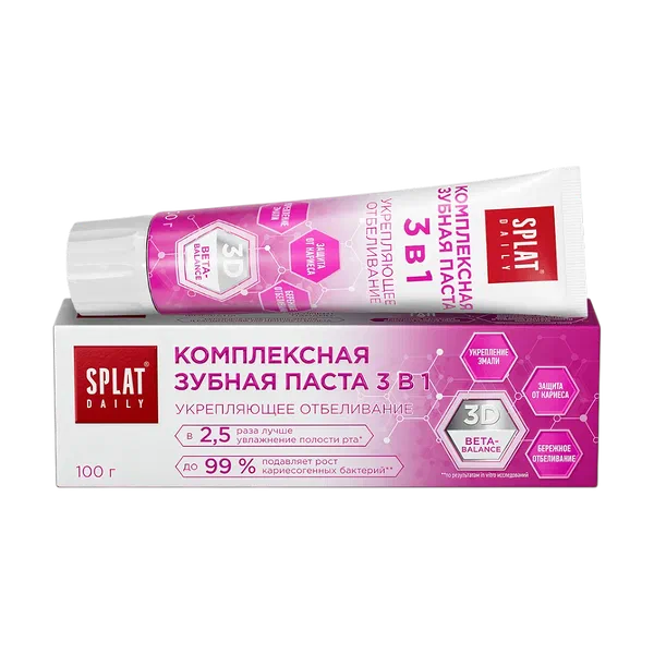 Splat Daily укреп отбелив 3в1 тиш паста 100г