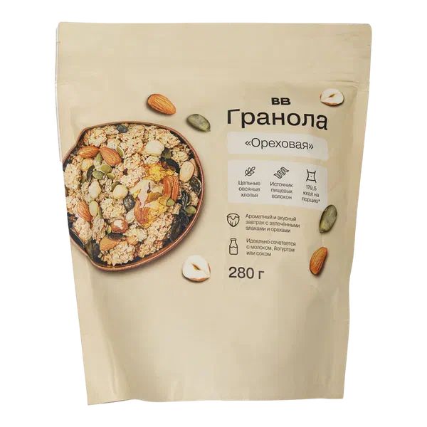 Гранола Вкусвилл ореховая 280г
