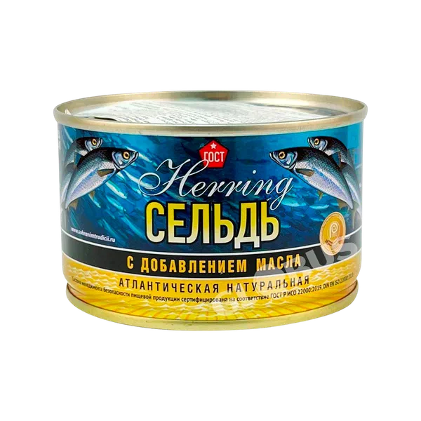 Сельдь атлан. СТ натур. с доб.масла /ключ/ 240г ж/б РЦ