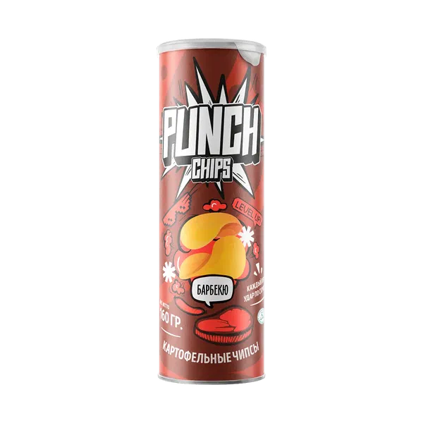 Чипсы Punch барбекю 160г конт. Китай 24
