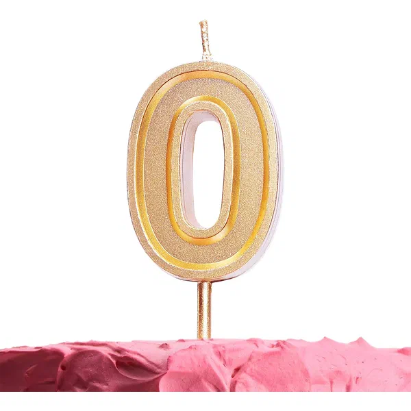 BINDAWOOD TRADITIONAL BIRTHDAY CANDLE NUMBER 0 FESTIVE ORNAMENT