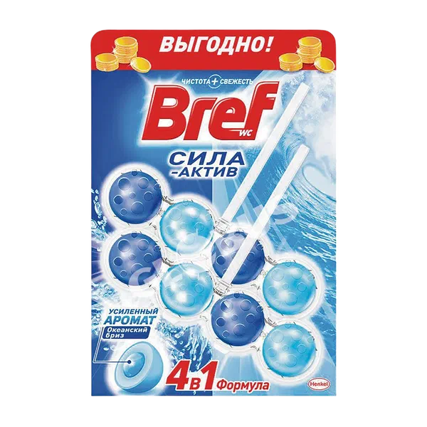 Средство д/туал Henkel Bref Сила Актив океан бриз 2шт
